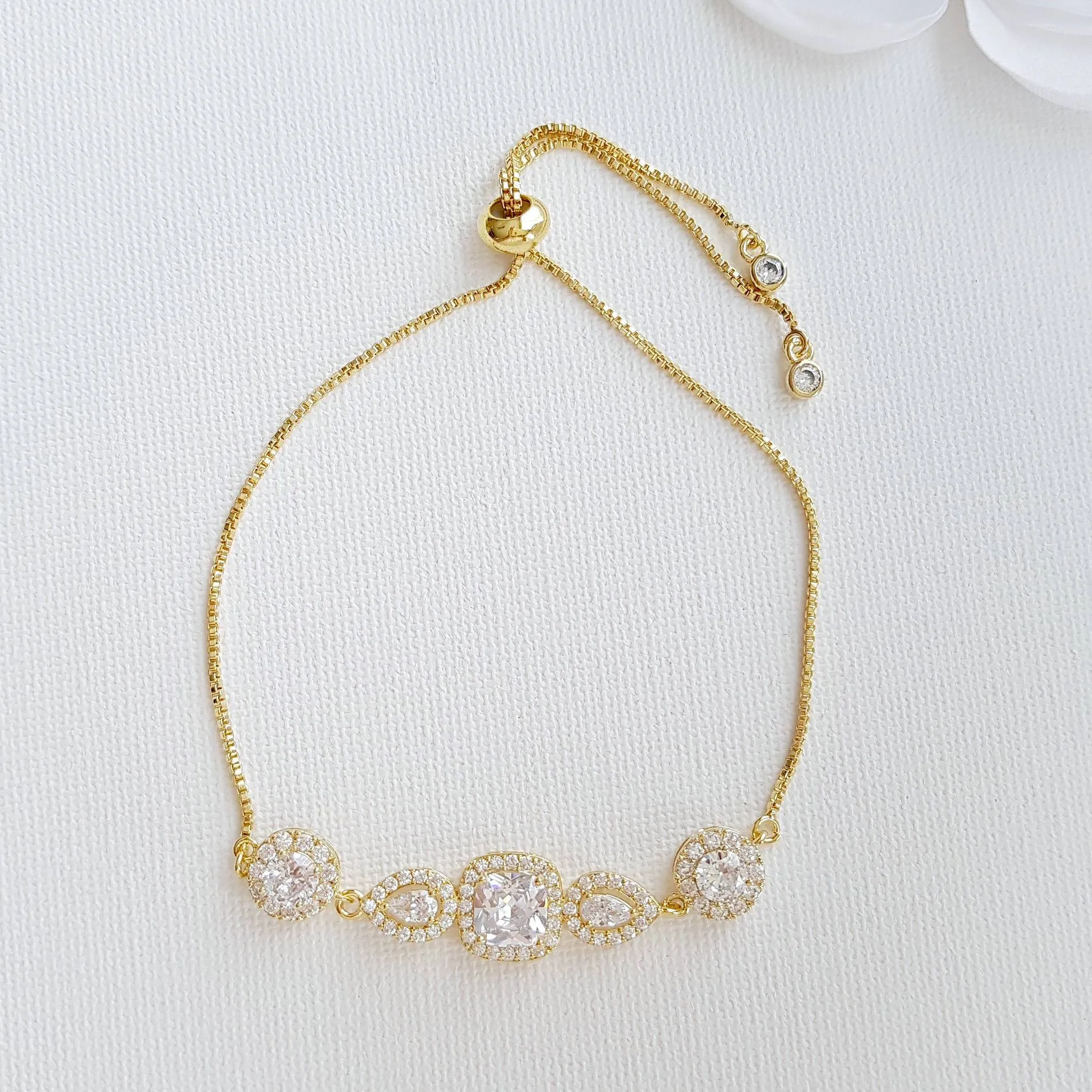 Cubic Zirconia Wedding Bracelet- Gianna