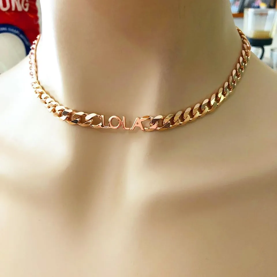 Custom Name Choker Necklace - 1-4 Names