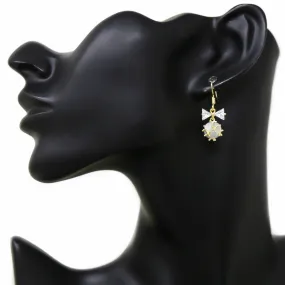 CZ Bow Dangle Earrings