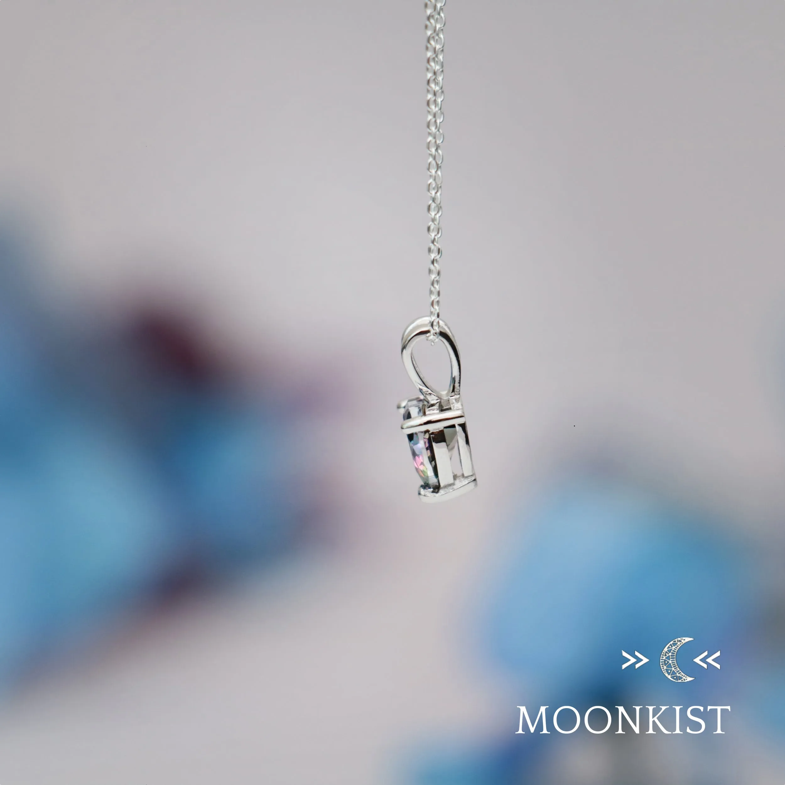 Dainty Mystic Topaz CZ Heart Necklace | Moonkist Designs