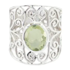 Optimized Title: Elegant Green Amethyst 925 Silver Ring - Perfect Graduation Gift