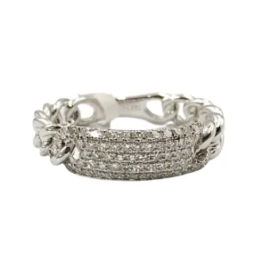 Diamond Chain Ring 14K White Gold