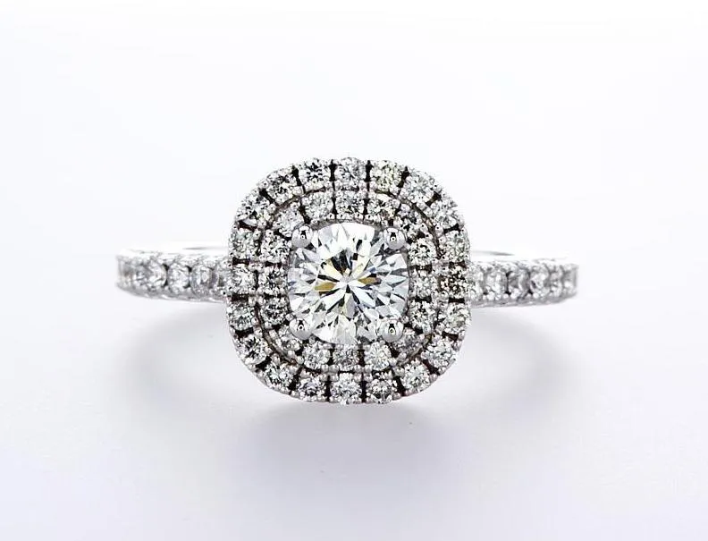 Double Halo Engagement Ring (1.06ctw)