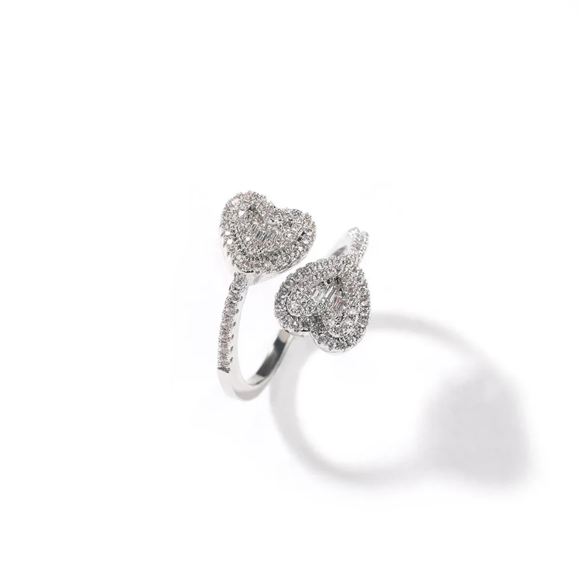 Double Hearted Diamond Ring