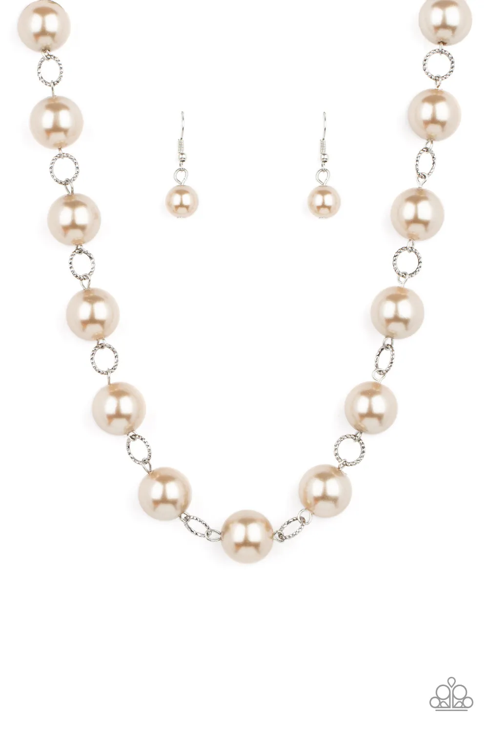 Ensconced in Elegance - Brown Pearl Short Necklace Paparazzi Accessories