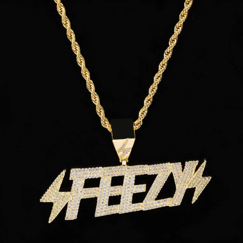 FEEZY Lightning Iced Out Pendant