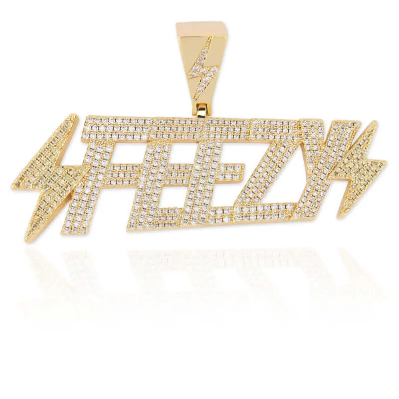 FEEZY Lightning Iced Out Pendant