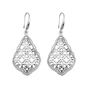 Exquisite Silver Filigree Drop Earrings