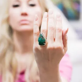 Genuine Turquoise and Green Arrowhead Ring