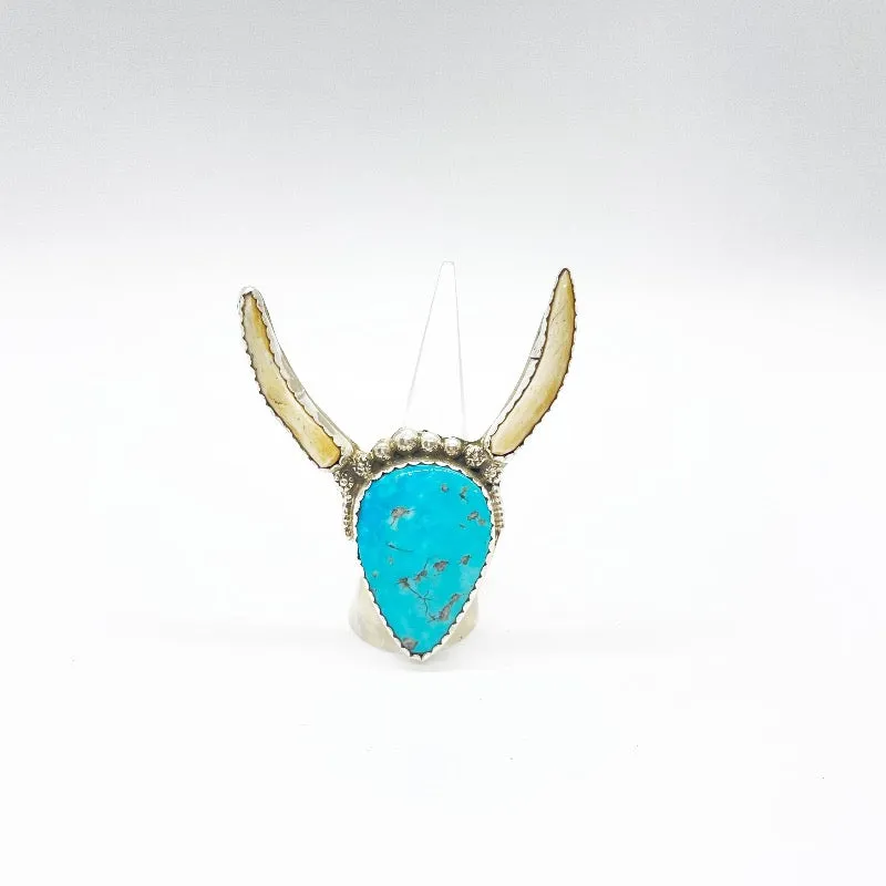 Genuine Turquoise Longhorn Ring