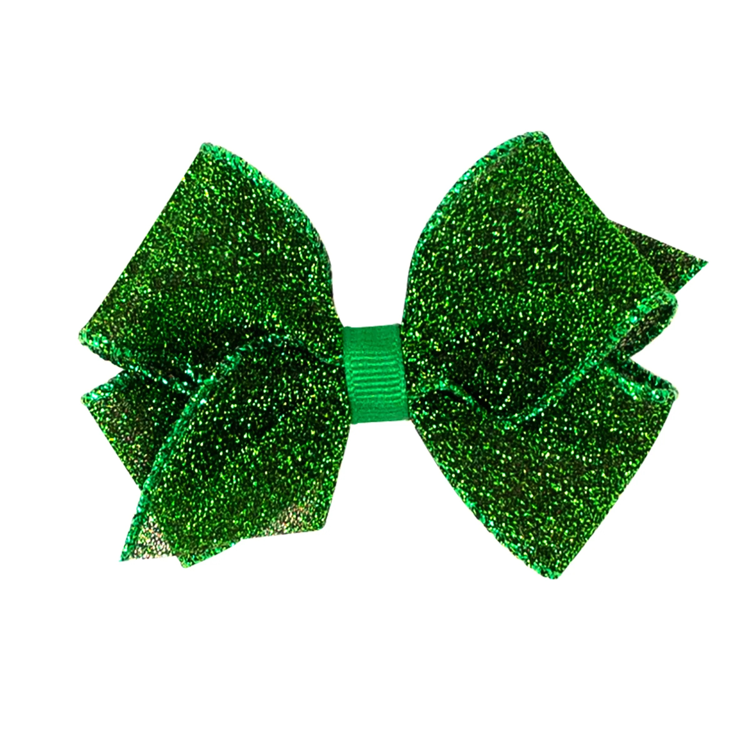 Glimmer Sparkle Hair Bow on Clippie - Green