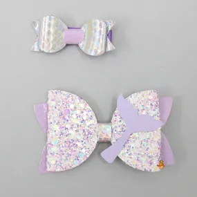 Glitter Lavender Hair Clips - Set Of 2