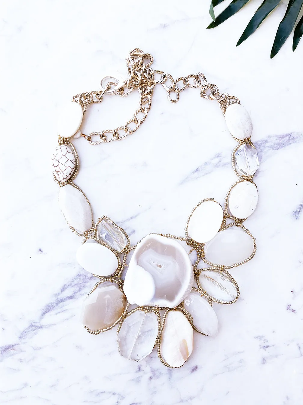 goddess necklace - white mix