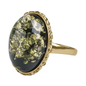 Green Amber Ring