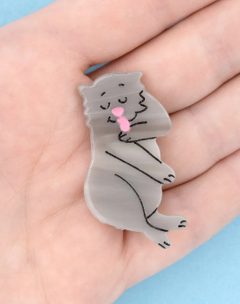 GREY CAT HAIR CLIP