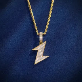 Iced Lightning Bolt Pendant