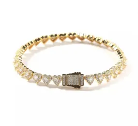 Iced Out Heart Diamond Tennis Bracelet