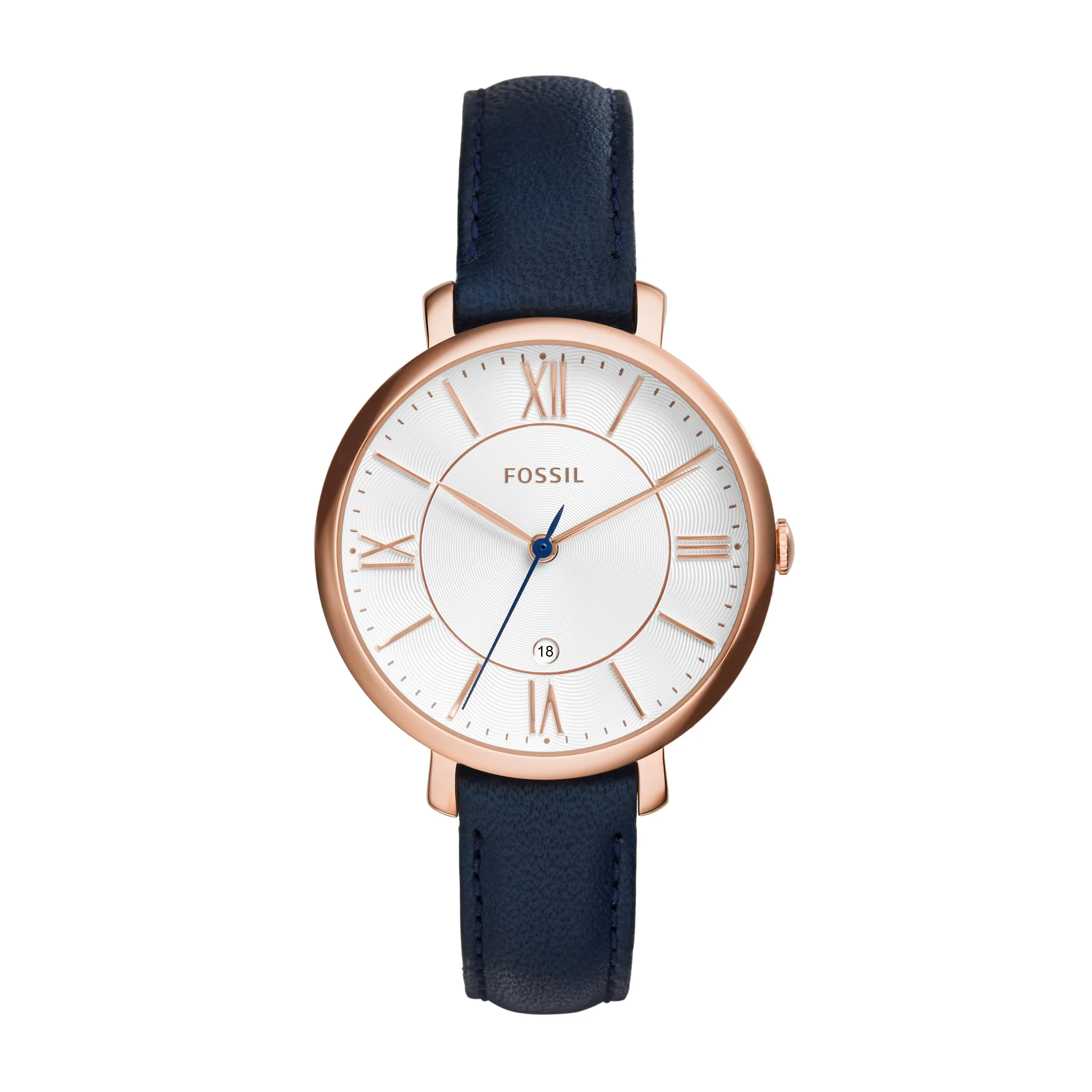 Jacqueline Navy Leather Watch