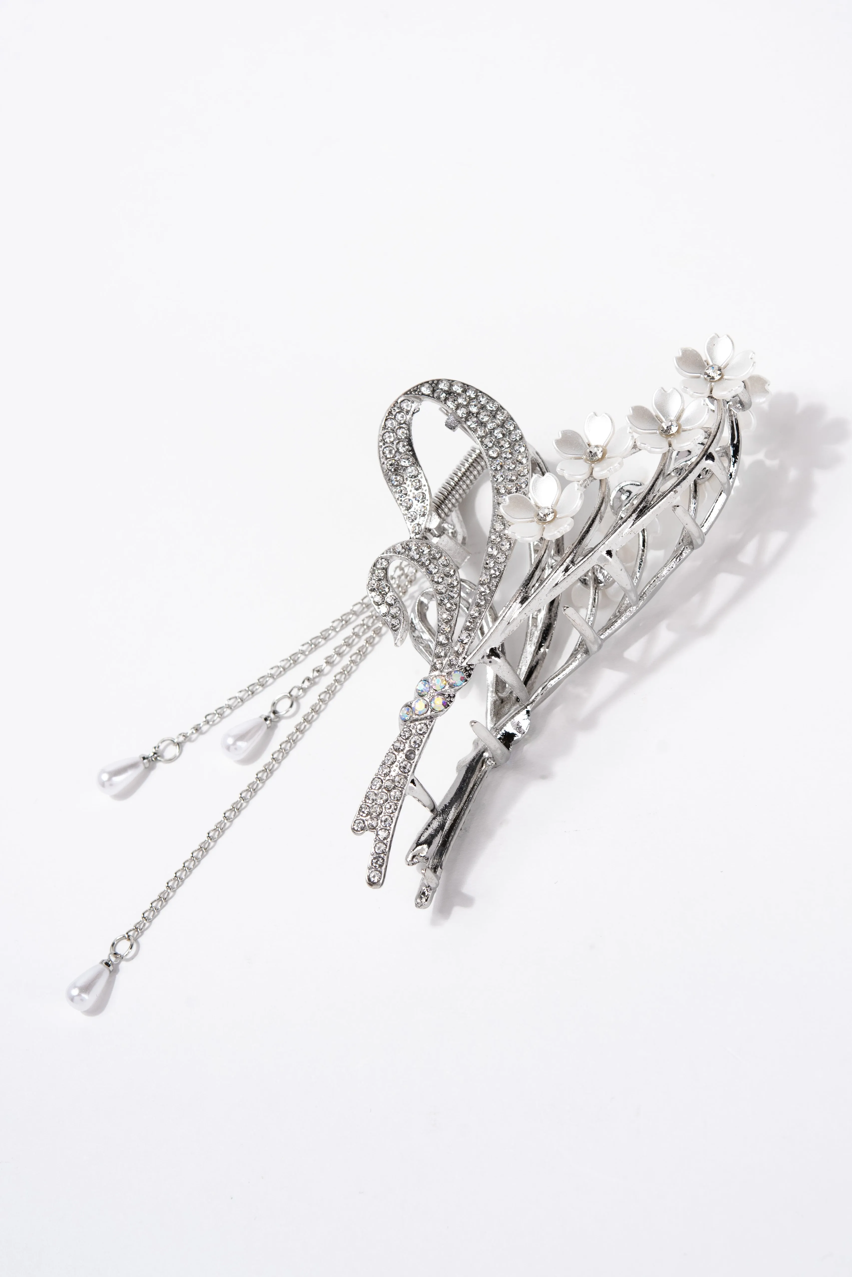 Kimberly Blossom Rhinestone Metal Hair Claw Clip