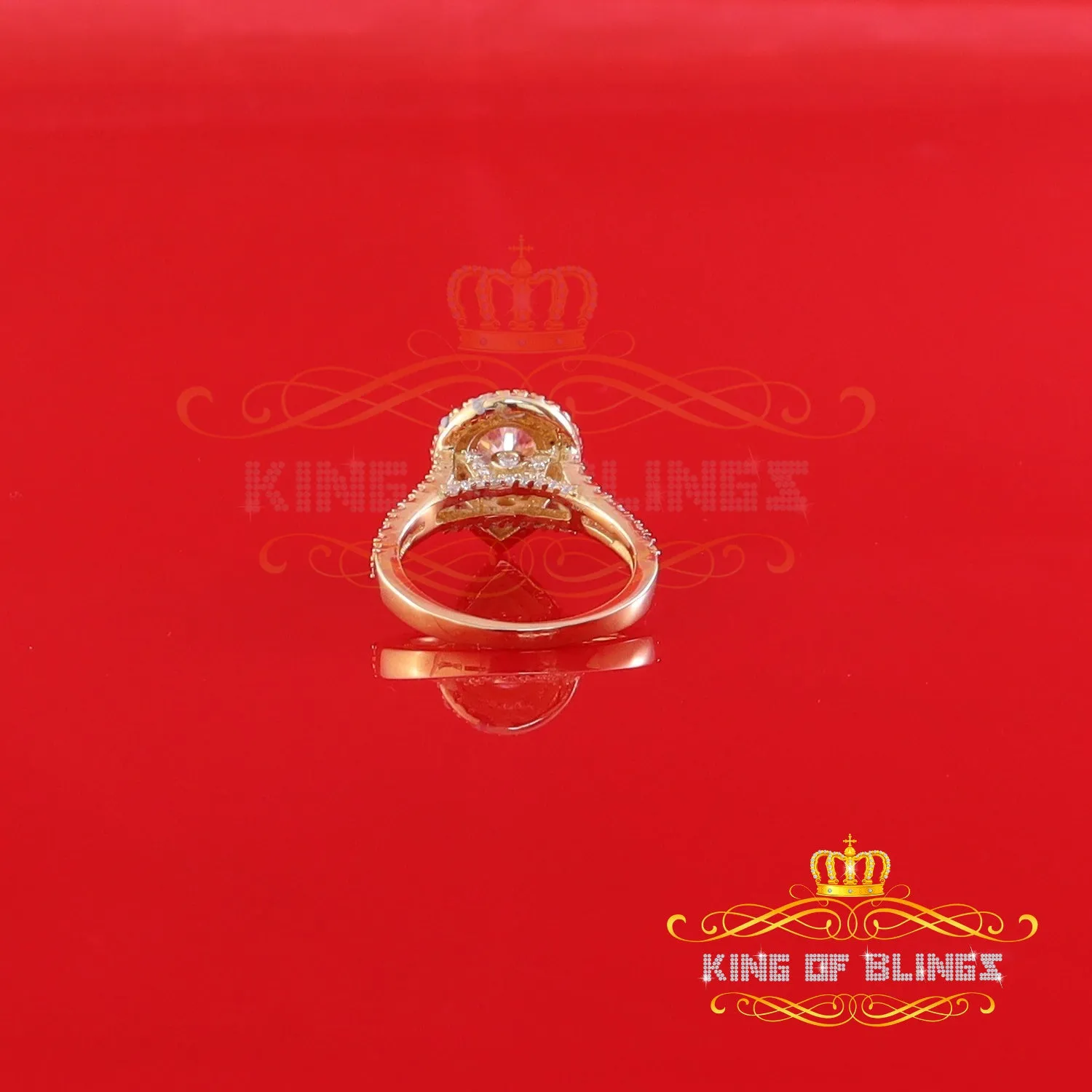 King Of Blings  10K Yellow Gold 2.00CT 'VVS' 'FL' D clr Pear Cut Moissonite Womens Ring Size 7