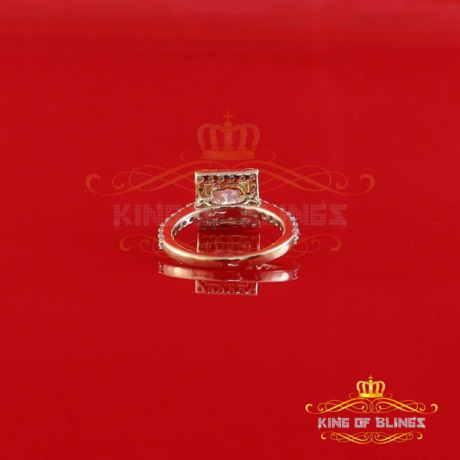 King Of Blings  10K Yellow Gold 3.00CT 'VVS' 'FL' D clr Moissonite Womens Princes Cut Ring S/7