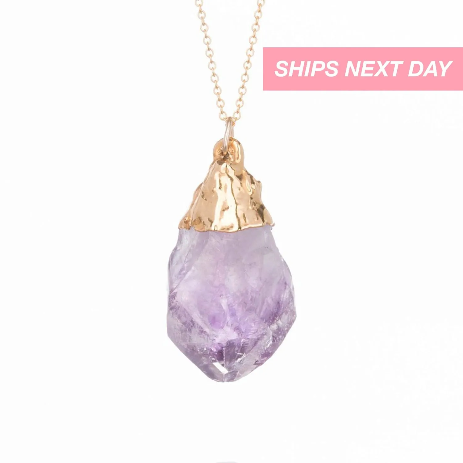 Large Raw Amethyst Necklace