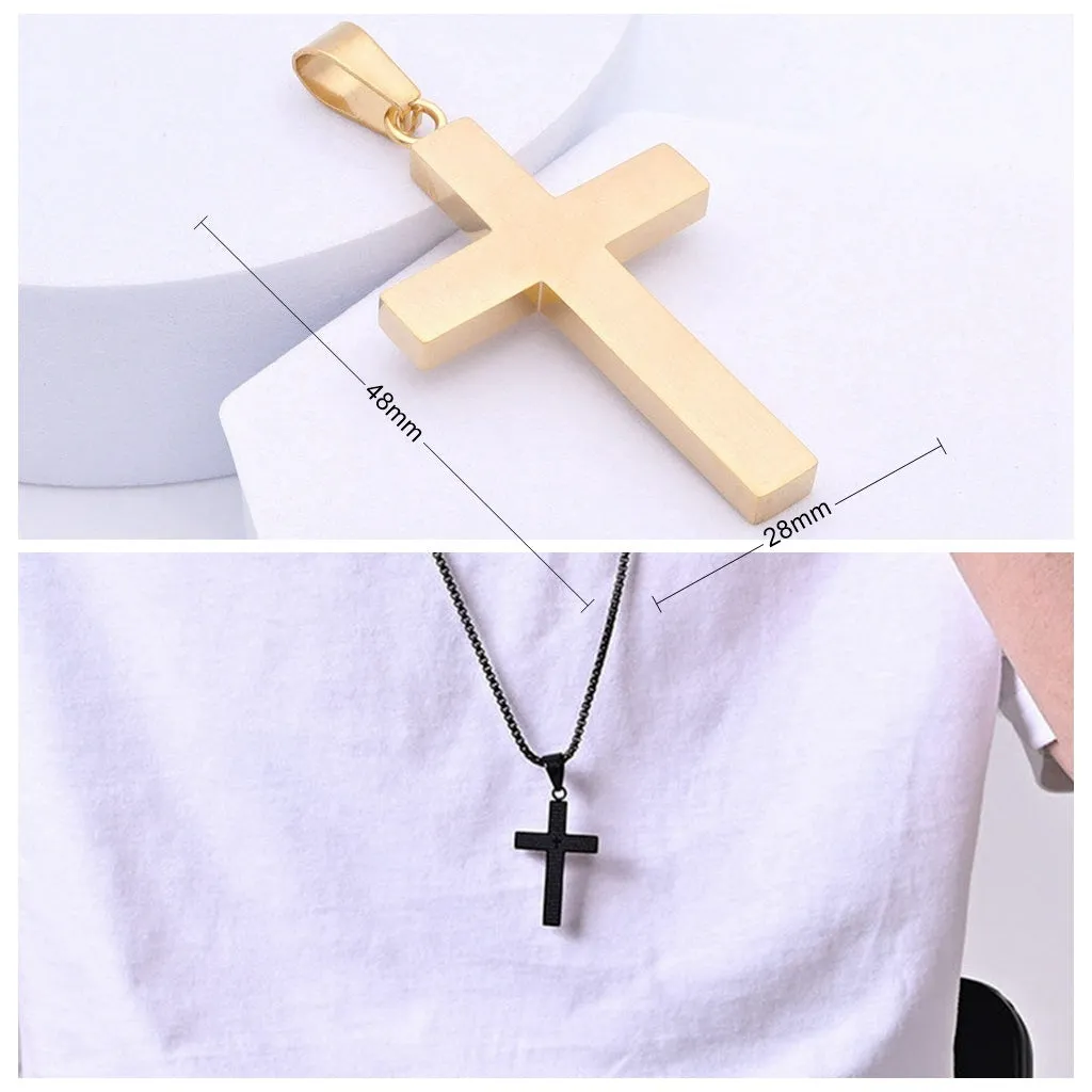 Lord's Prayer Cross Pendant - Gold