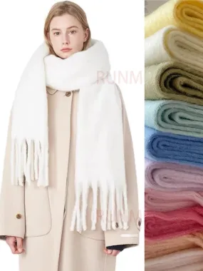 Luxury Cashmere Bright Solid Colors Women Scarf Winter Shawl and Wrap