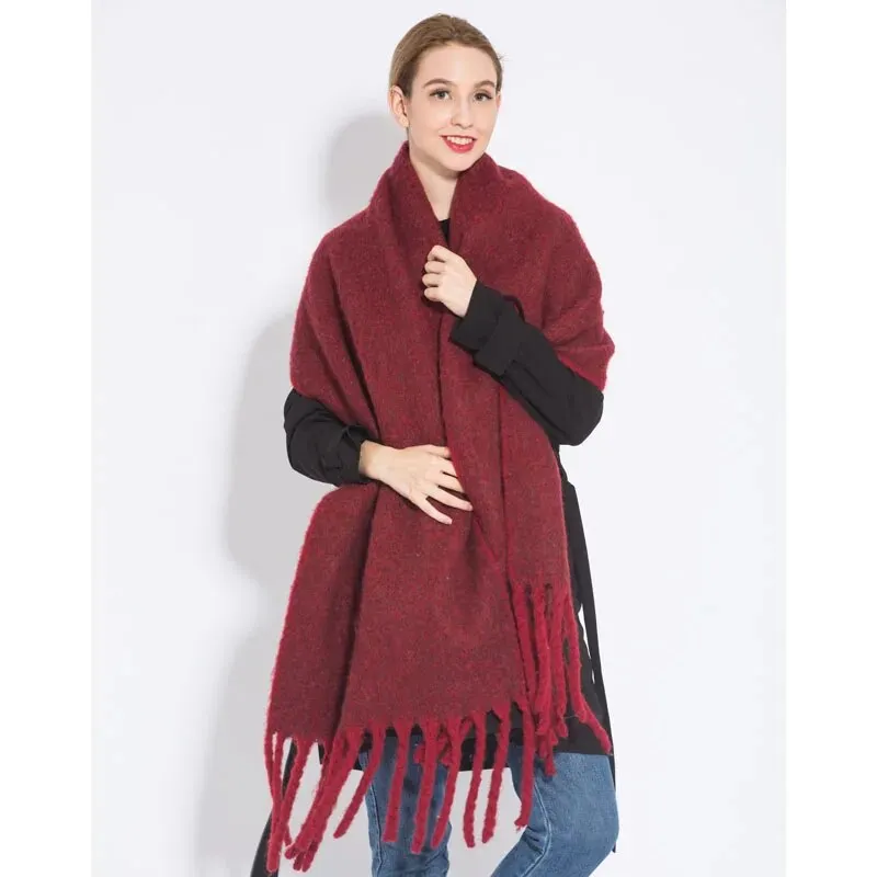 Luxury Cashmere Bright Solid Colors Women Scarf Winter Shawl and Wrap