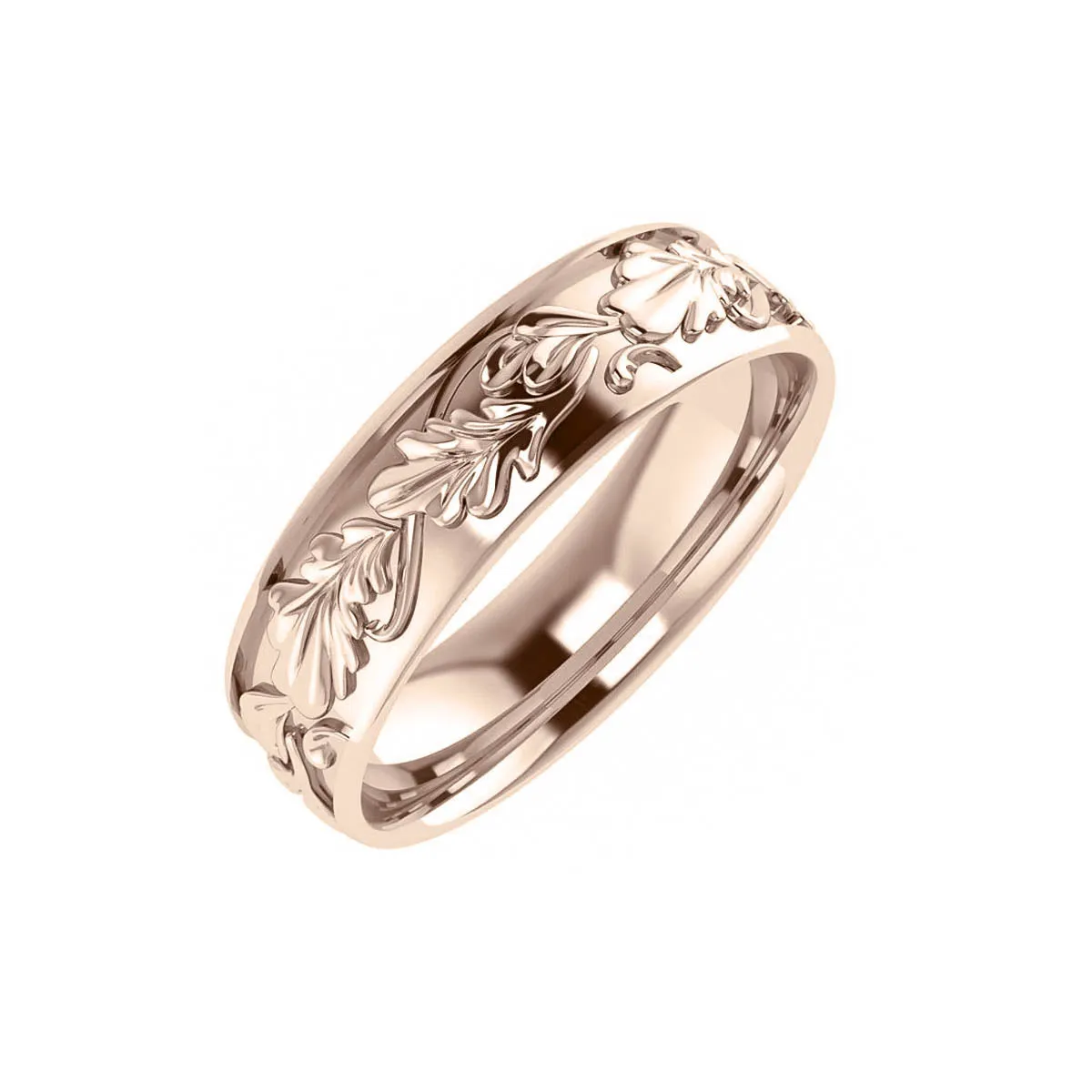 Man wedding band, matching oak leaf ring