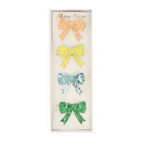 Meri Meri Glitter Bow Hair Clips (Set of 4)