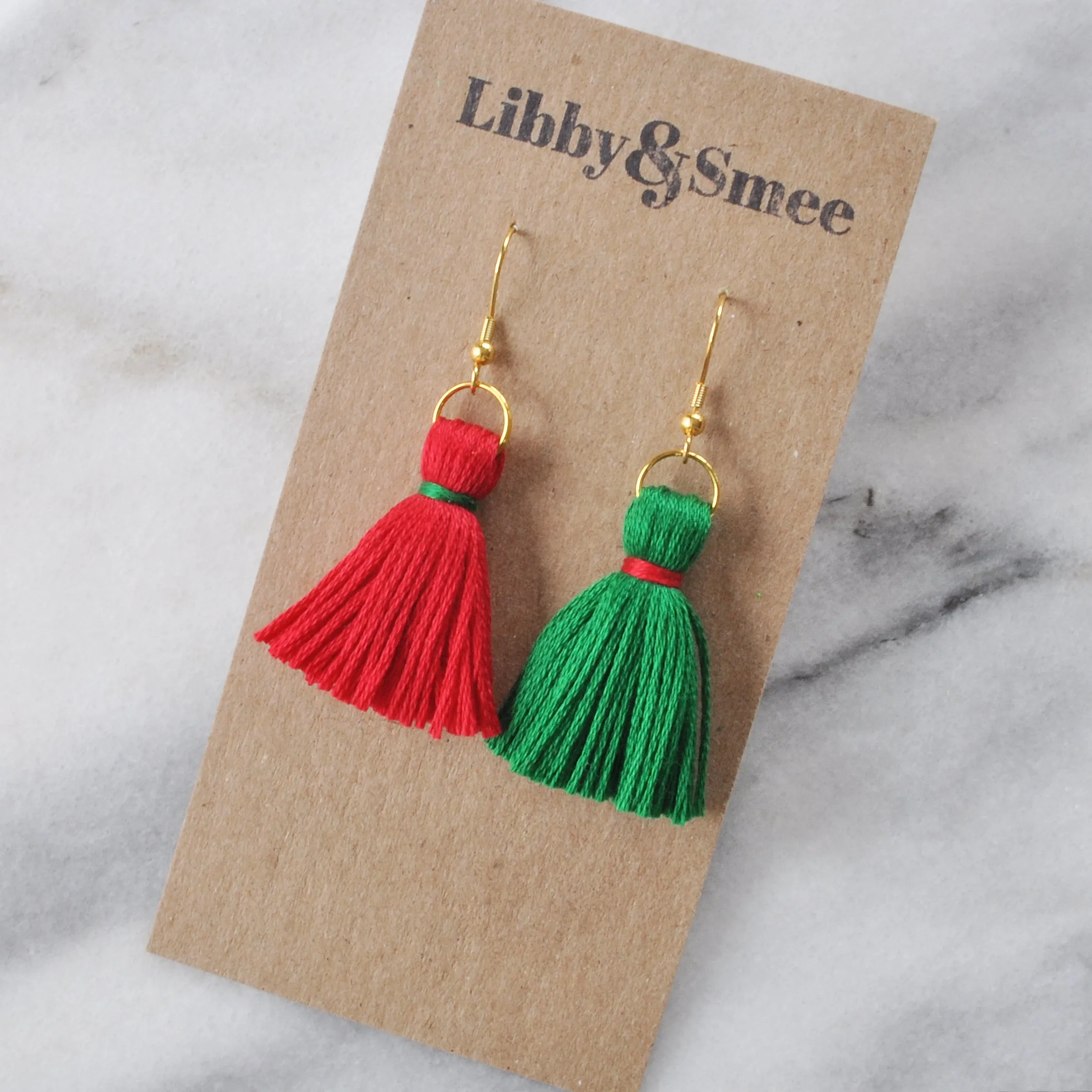 Mini Tassel Christmas Earrings