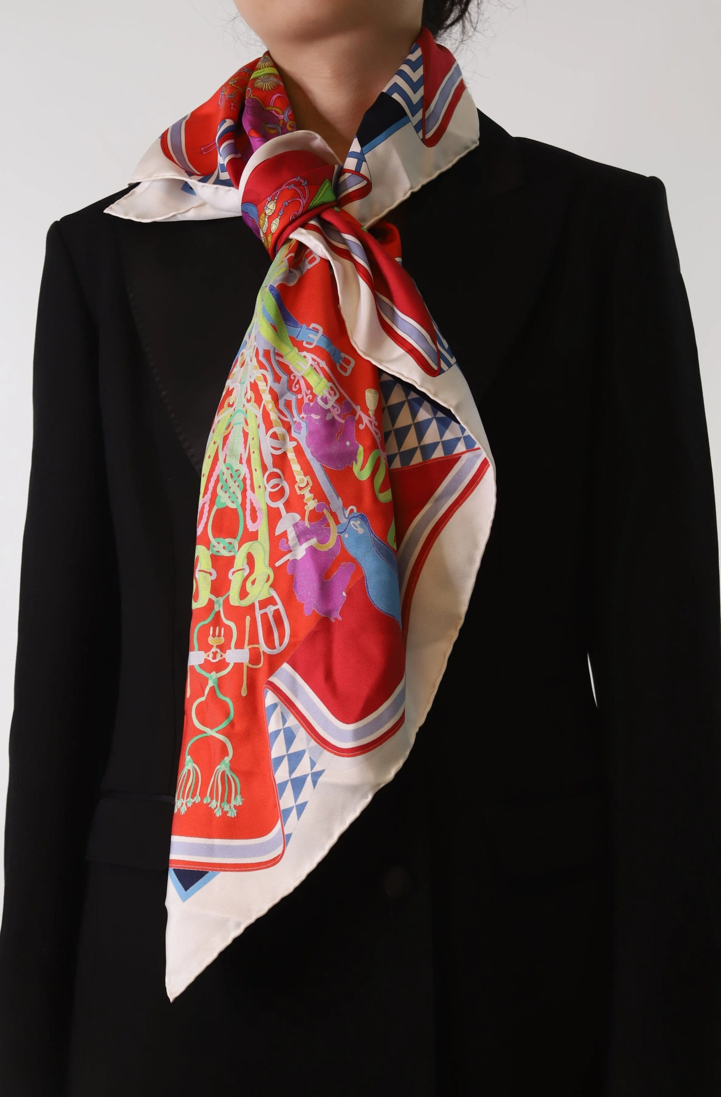 Multi printed silk scarf