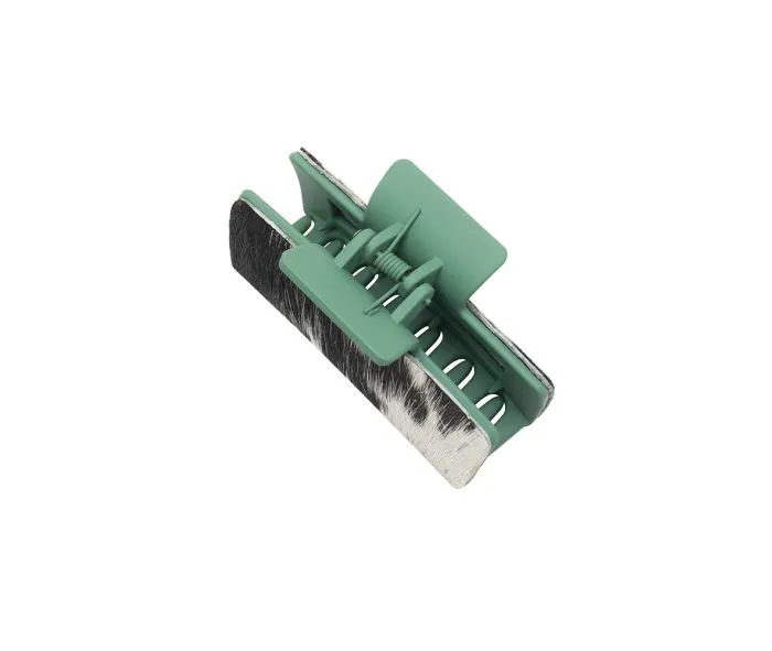 Myra Bags Leather Hair Comb Clips: Secure, Stylish, and Comfortable - Sage Brush Green and Cow