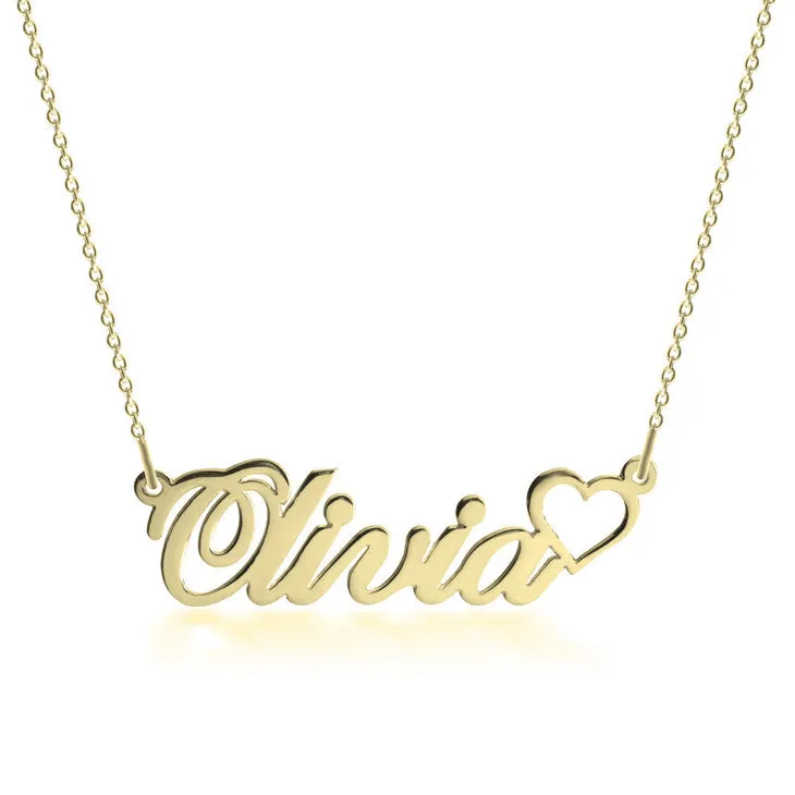 Name Necklace with Heart