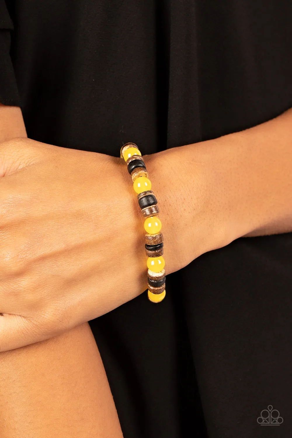 Paparazzi Durango Drifter - Yellow Bracelet