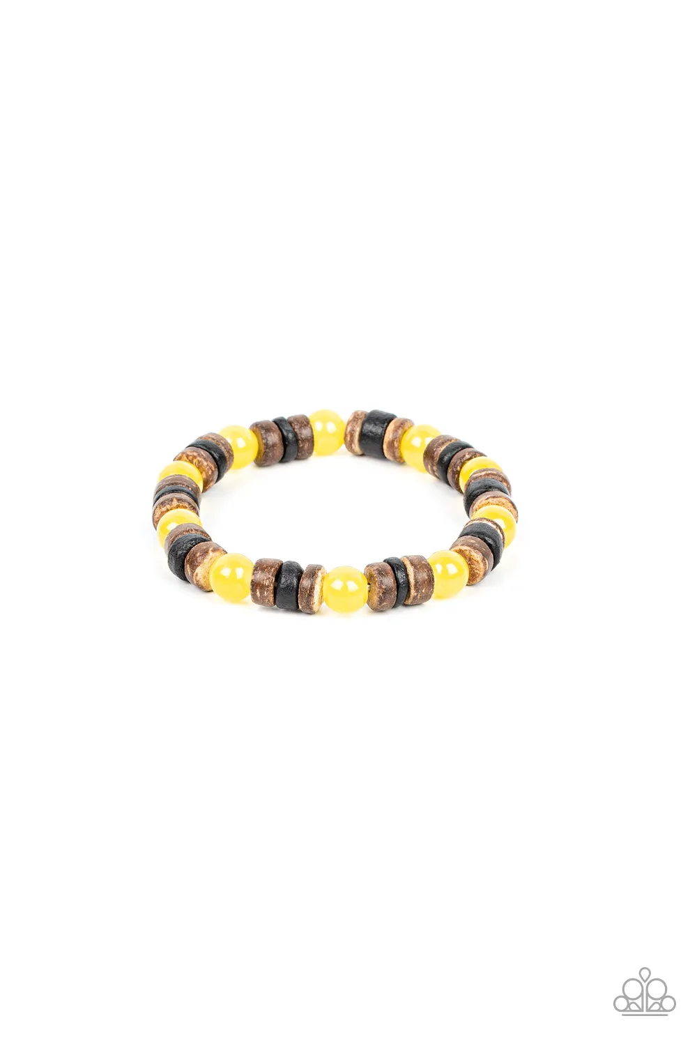 Paparazzi Durango Drifter - Yellow Bracelet