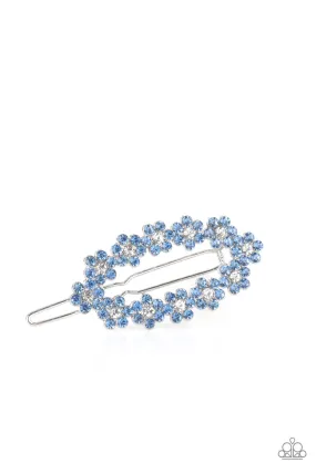 Paparazzi Gorgeously Garden Party - Blue Barrette Hair Accessories