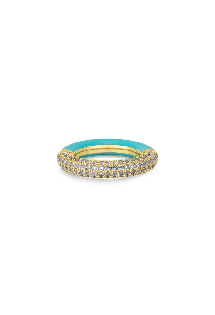 Pave Amalfi Ring-Turquoise