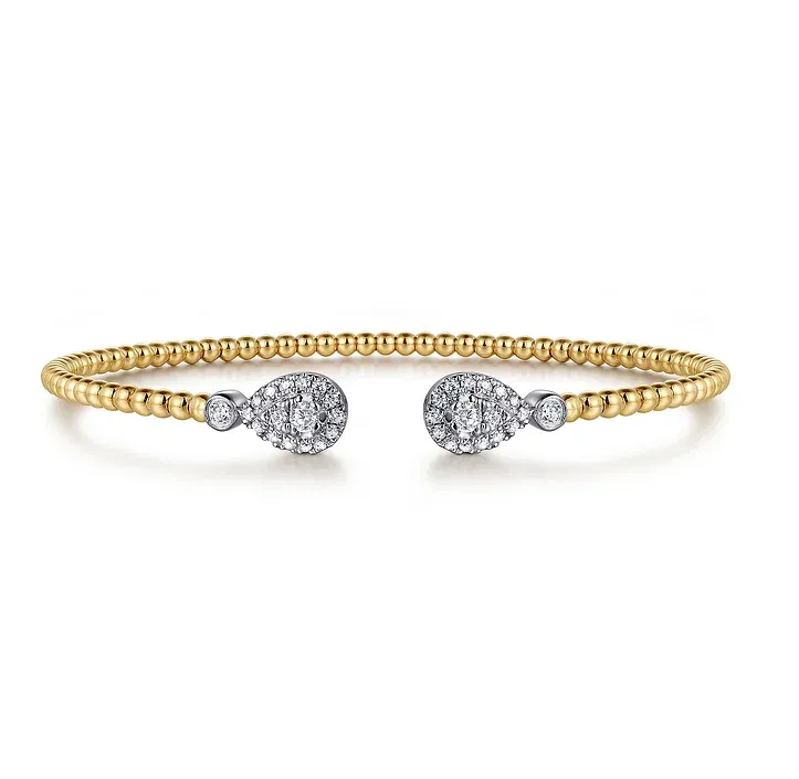 Pave Pear Shape Diamond Cuff