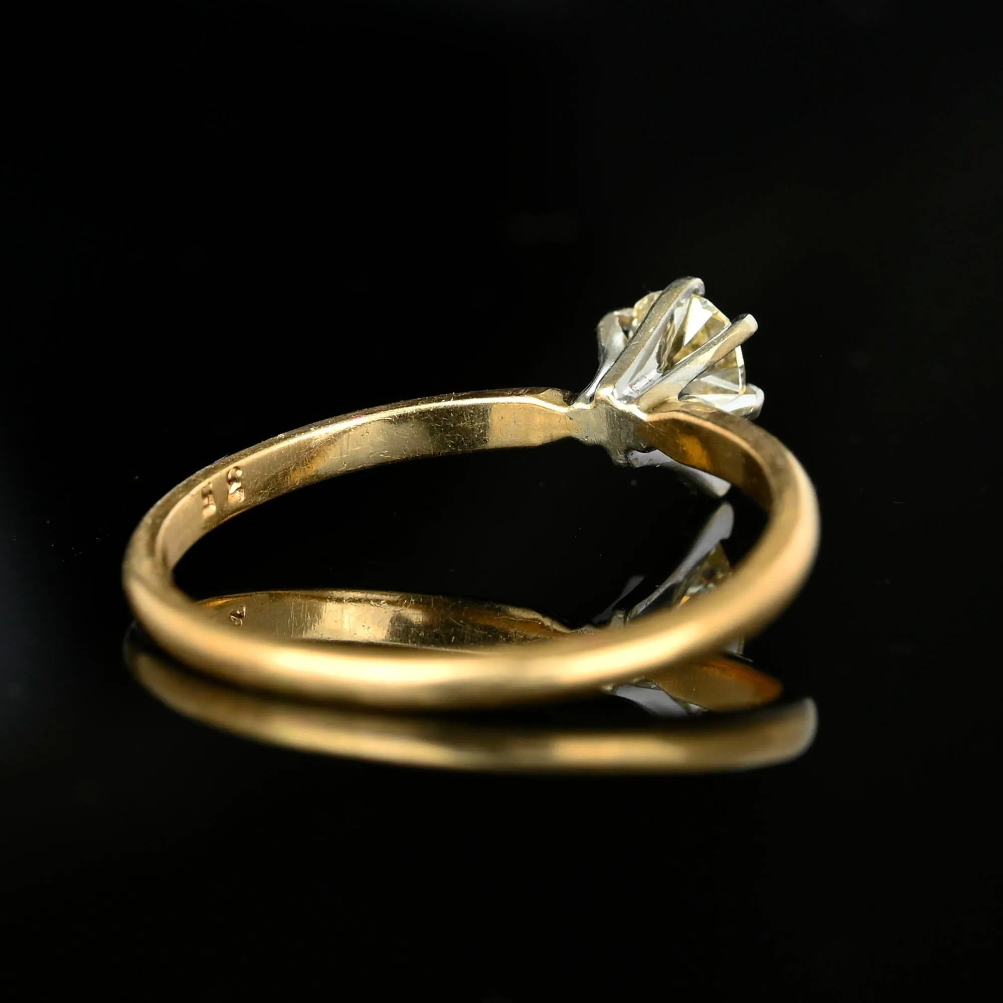 Pear Cut Yellow Diamond Solitaire Engagement Ring