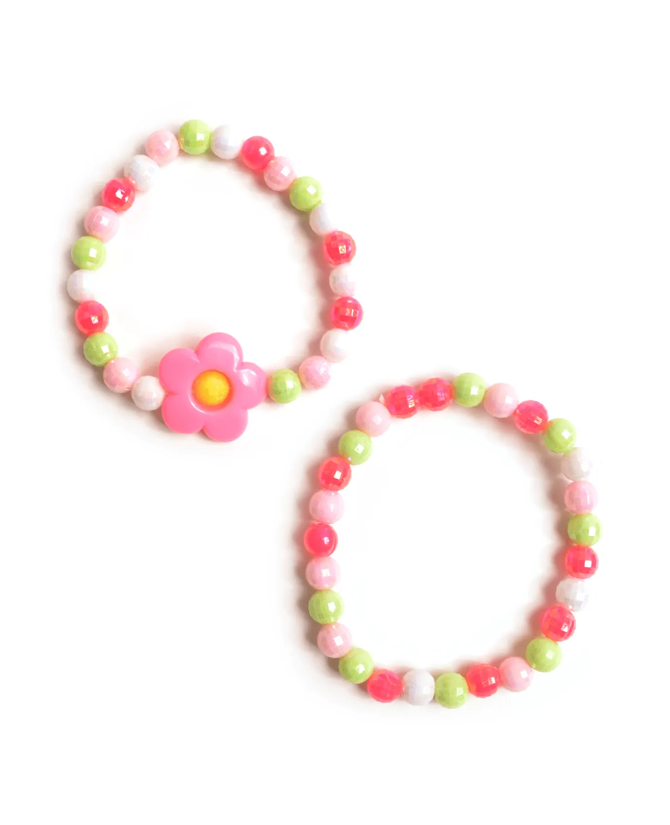 Pink Flower Kids Bracelet Set