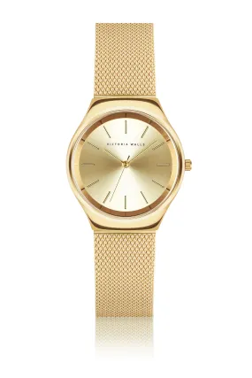 Quartz Gold Sunray Mesh Watch