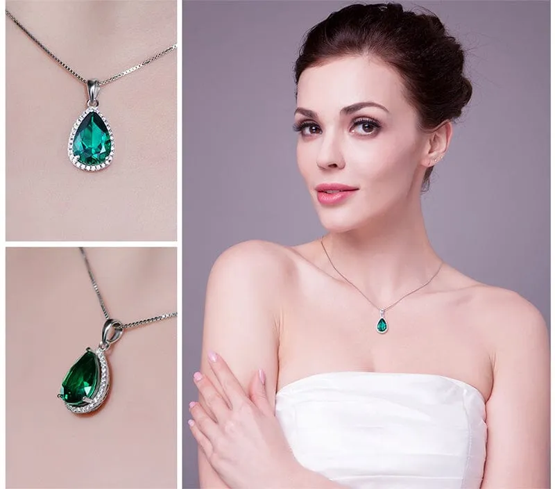 Queen Emerald Pendant- 925 Sterling Silver