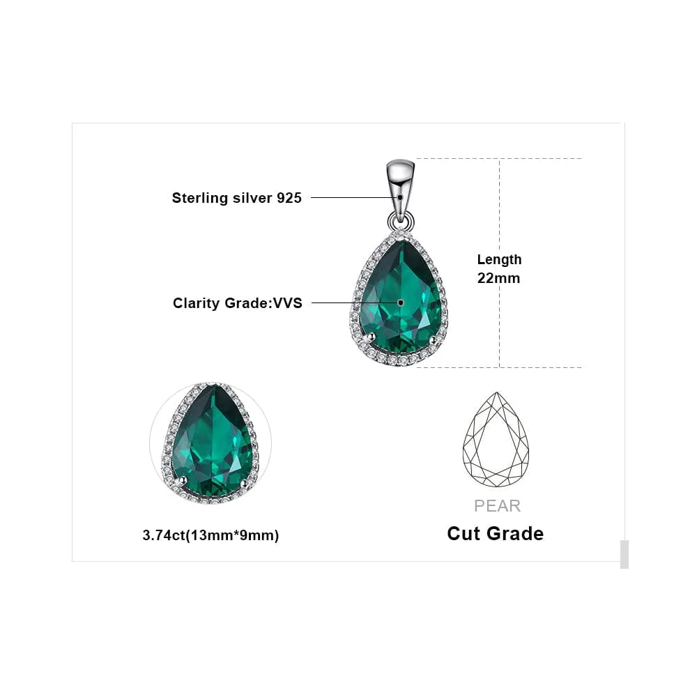 Queen Emerald Pendant- 925 Sterling Silver