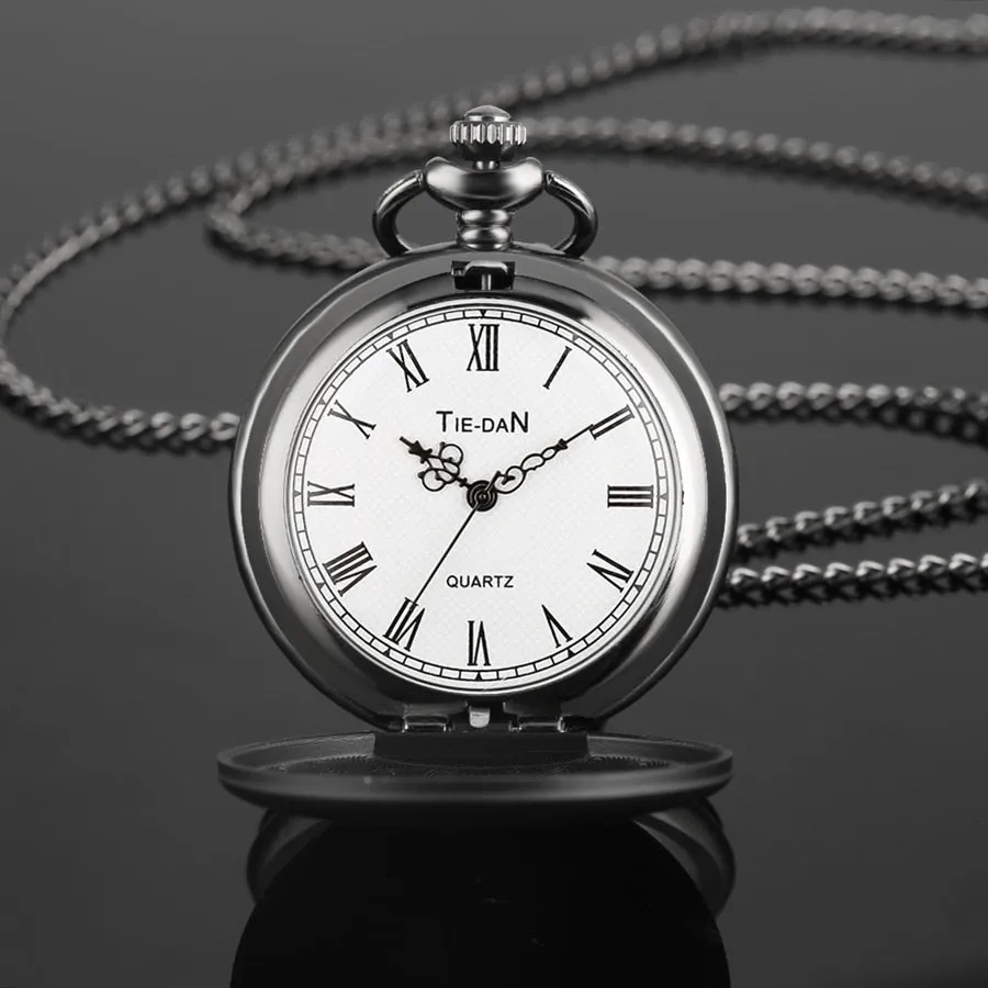 "To My Son Love Mom" Quartz Necklace Chain Pendant Pocket Watch