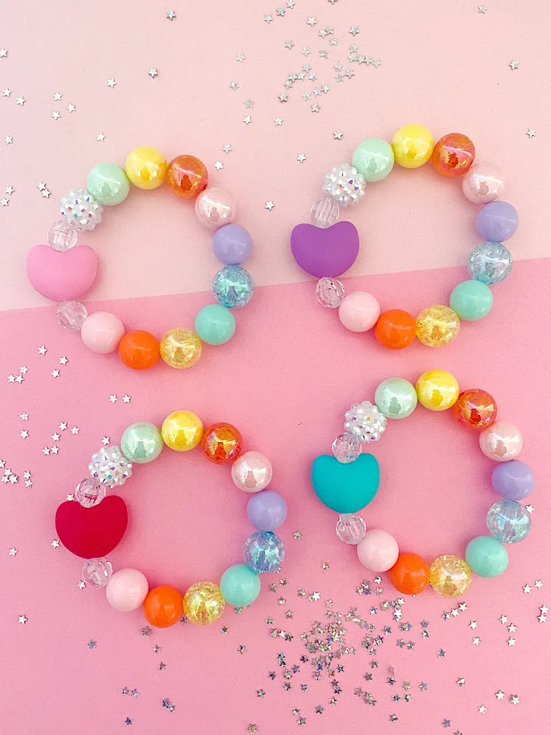 Rainbow Heart Valentine Bracelet