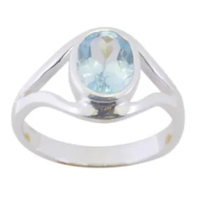 Refined Gemstone Blue Topaz 925 Sterling Silver Rings Jewelry Online