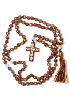 Rhodochrosite & Cross Mala