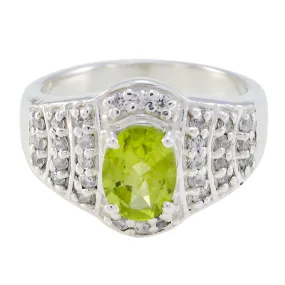 Riyo Appealing Gem Peridot 925 Silver Ring Frinendship Day Gift